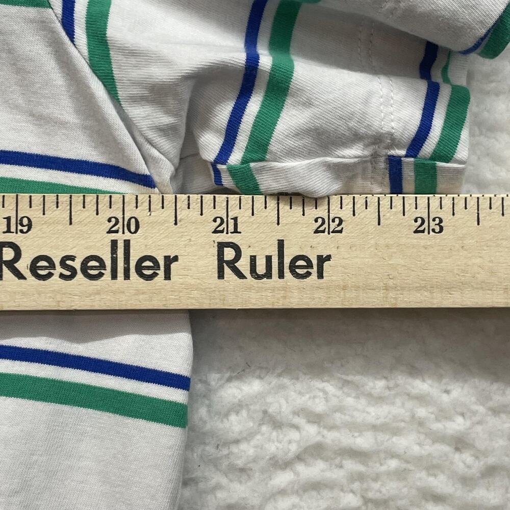 Nike Shirt Mens Large White Green Striped The Nike Tee Embroidered Swoosh Logo - Picture 9 of 11